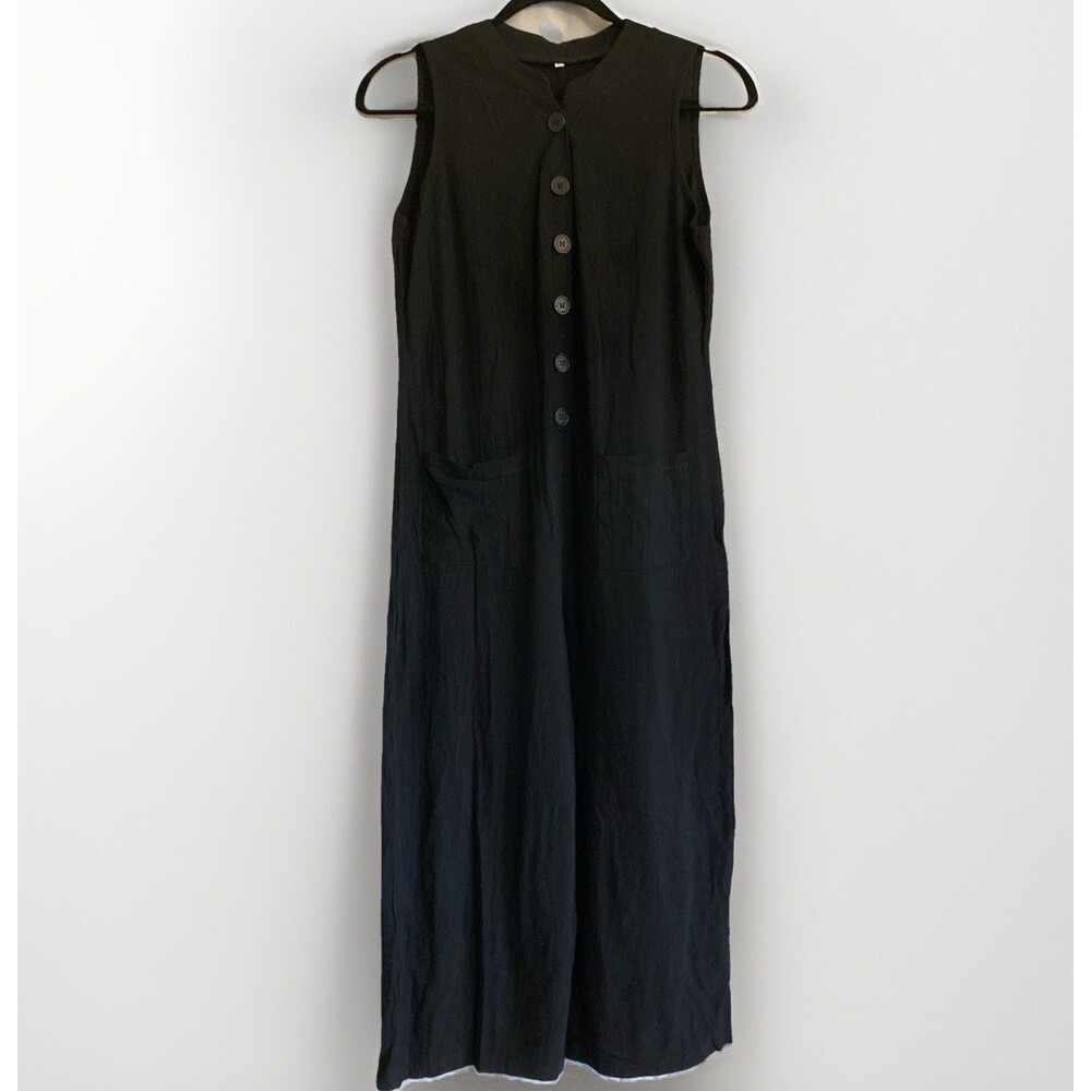 Girl's 14/16 Black‎ Romper Sleeveless V-Neck Button Front Pockets Classic Pants